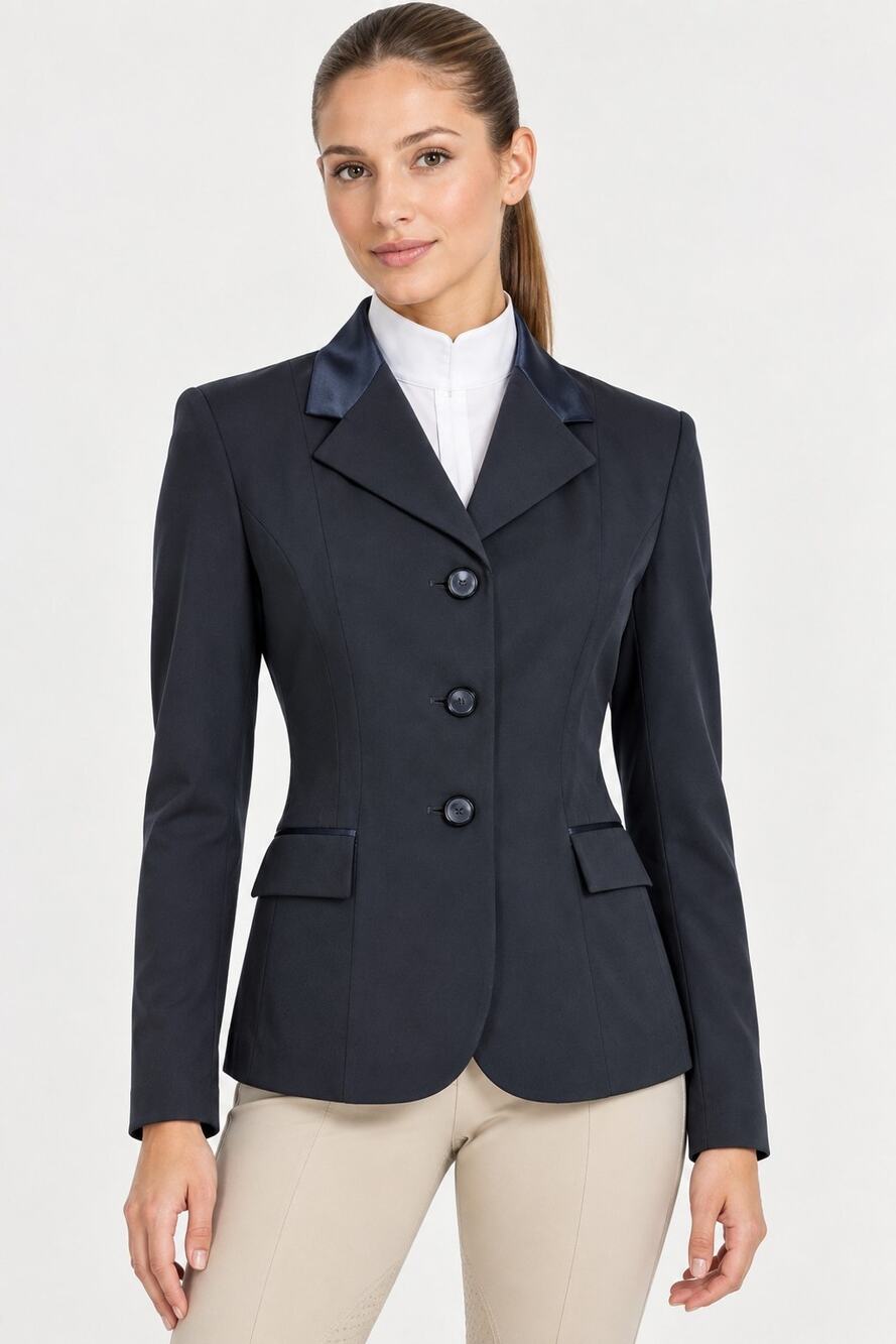 Grand Prix Techlite Navy Satin Collar Classic Sport Riding Jacket 8 Regular